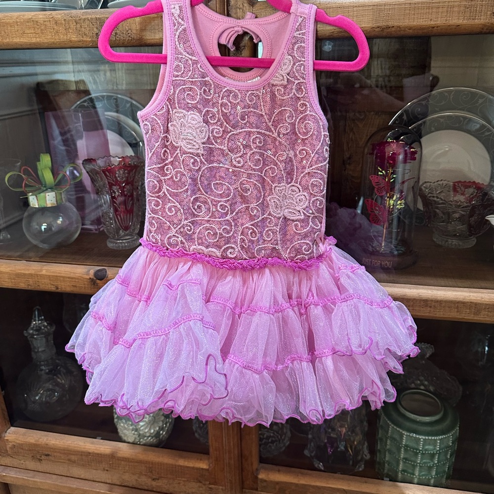 Ooh! La, La! Couture Pink Sparkly Dance Dress with Tutu Skirt